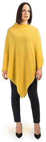 Dalle Piane Cashmere - 100% kashmir poncho - Made in Italy - Kvinna, Färg: Gul, en storlek