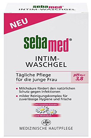 Intim-Waschgel mit dem pH-Wert 3,8, hilft den pH-Wert 3,8 durch feuchtigkeitsspendende Michsäure zu stabilisieren und beruhigt gereizte Haut
