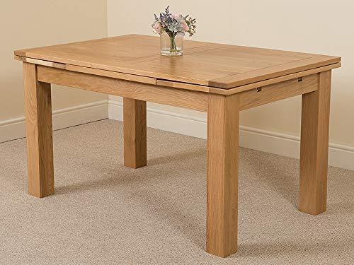 Oak Furniture King Richmond Oak Extendable Dining Table, 140-220 cm Extending Kitchen Table, Seats 6-8 People, Natural Finish