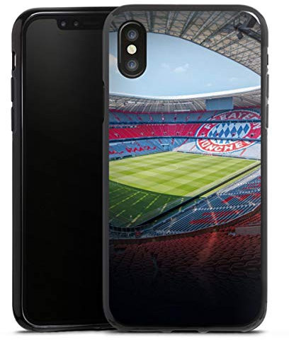 Silikon Hülle kompatibel mit Apple iPhone X Case schwarz Handyhülle FC Bayern München FCB Stadion