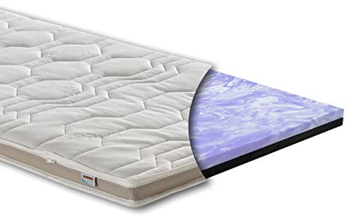 Duo 7cm Topper - Härtegrad wendbar - H2/H3 oder H3/H4 - alle Größen Matratzenauflage - für alle Betten geeignet (H2/H3 - weich/mittel, 80 x 200 cm)