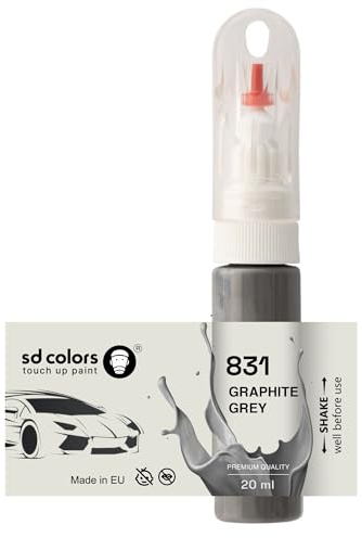 SD COLORS Graphitgrau 831/7831 Ausbesserungslack, 20 ML, praktischer Pinsel für die Reparatur von Kratzern