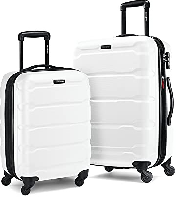 Samsonite Omni PC Hardside Expandable Luggage with Spinner Wheels, White, 2-Piece Set (20/24)