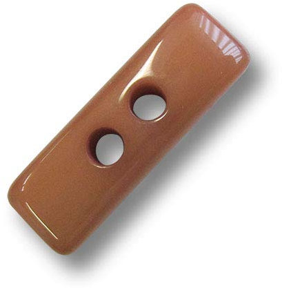 Knopfparadies - 5er Set mauvefarbene bis braune Knebelknöpfe aus Kunststoff, mit abgerundeten Ecken Ø: ca. 13x40mm!