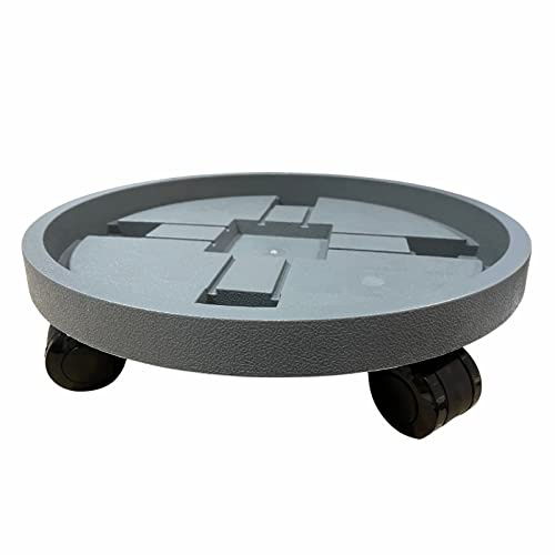 WanderingDonkey 14.5 Inch Heavy Duty Plant Caddy with Wheels,Rolling Plant Stand Pot Trolley,Wheeled Planter Saucer Tray,Potted Flower Mover Dolly with Casters Round Coaster for Indoor Outdoor, Gray