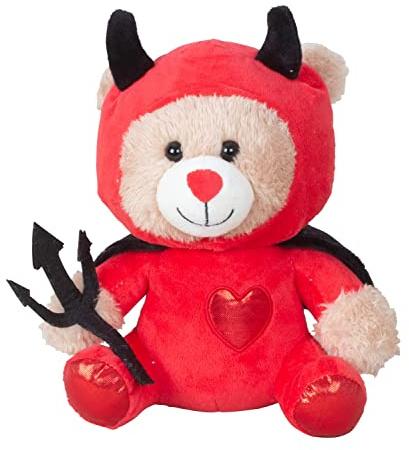 Lifestyle & More Teddybär Kuschelbär im Teufelskostüm Höhe 22 cm groß Plüschbär Kuscheltier samtig weich