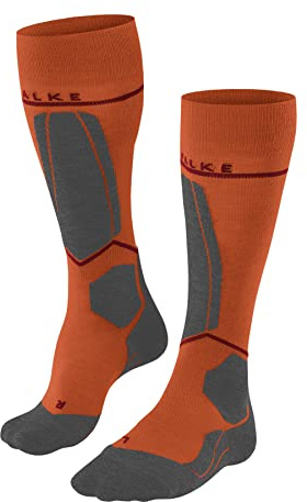FALKE SK4 Energizing Light M Kh lana hilo funcional con compresión 1 par, Calcetines de esquí Hombre, Naranja Flash Orange 8034, 46-48