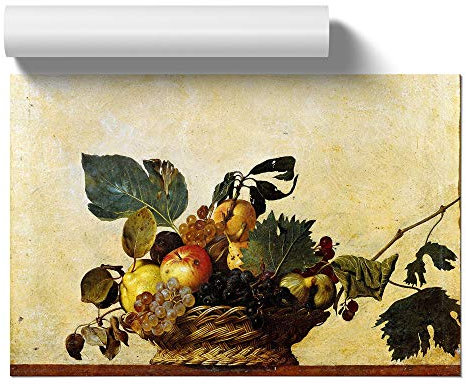 Michelangelo Caravaggio Fruit Basket | Unframed Wall Art Print | Ready to Frame Poster | Modern Home Decor Picture | Artwork for Living Room, Bedroom, Kitchen or Office | A2 (42x59.4 cm)