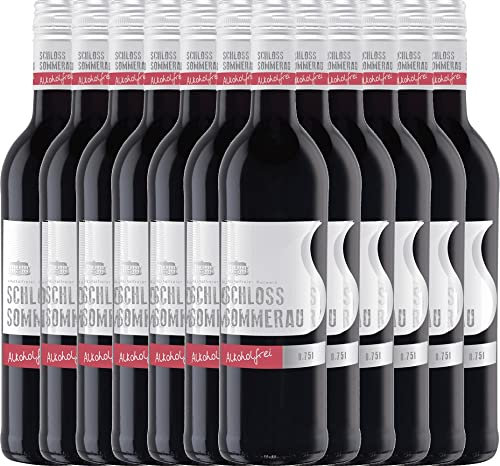 Schloss Sommerau Rotwein alkoholfrei von Sommerau - Rotwein 12 x 0,75l VINELLO - 12er - Weinpaket inkl. kostenlosem VINELLO.weinausgießer
