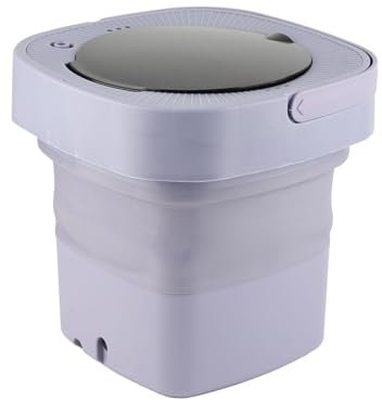 Piccola Lavatrice Pieghevole, Lavatrice Pieghevole con Motore Ad Alta velocità Spina Europea Decorativa da 6,5 ​​Litri Automatica 100-240 V per Camera da Letto (Viola)