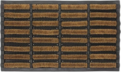 Trendi® Tuff Scrape Door Mat Rubber Coir Wire Brush Mat - Durable and Effective Dirt Trapping - Natural Coco Coir Material - Indoor and Outdoor Use (45 x 75)