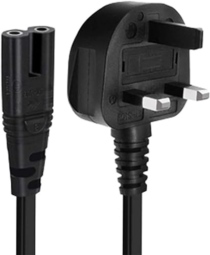 FIG8 Power Lead - UK Plug to Figure 8 mains Cable - C7 H05VV-F 0.75mm² 2G 3A - Compatible with Sony Samsung Toshiba Panasonic JVC Philips LG Sharp TV Canon Pixma HP Brother Printer - 3M / 9.8ft