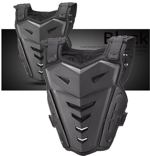 Motorrad-Schutzpanzer for Erwachsene, Rückenprotektor, Brust, Wirbelsäule, Schulter, Arm, Ellenbogen, Knie, Motocross-Protektor, Ski, Skaten, Schutzweste (Color : Black)