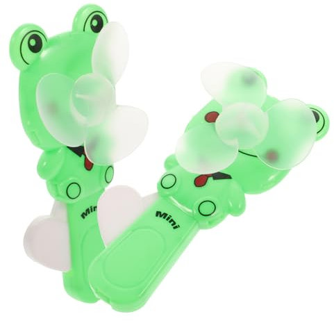 ABOOFAN Mini Personal Fan Fan Design Hand Pressure Fans Portable Handheld Fan for Summer 2pcs Green Frog Shape Fans