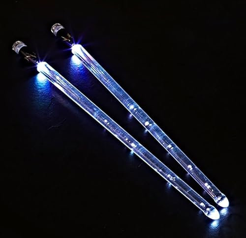 1 par Baquetas 5a,Palillo de Tambor Luminoso LED de 15 Colores con CCarga USB con Interruptor,Baquetas Luminosas Brillantes Que Brillan en la Oscuridad,Adecuado para representaciones teatrales