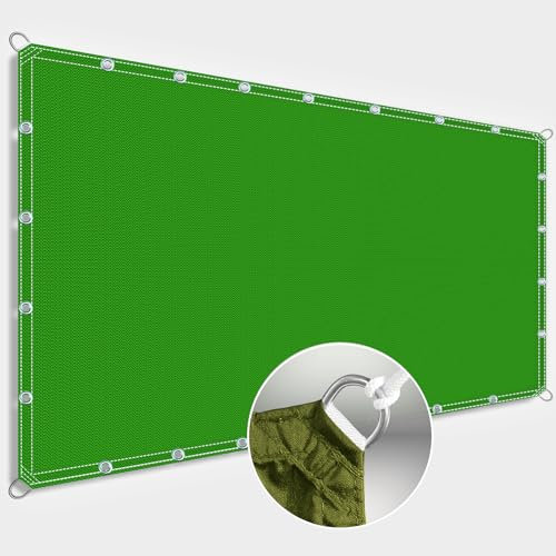 ZQXFZ Telo Ombreggiante Occhiellato 1.6x3.8m Telo Oxford Impermeabile vele ombreggianti resistenti al vento Protezione Privacy Con Fascette E Funi -Erba verde.