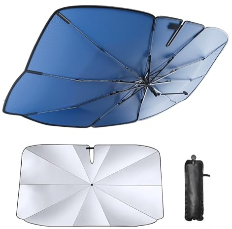 Bseical Parasole Rotazione a 360° Aggiornata Pieghevole per Auto - Parabrezza Interno, Blocca I Raggi UV Protezione Ombrello (120cm x 65cm)