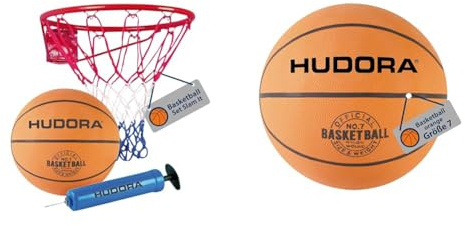 HUDORA Basketball Set Slam It & Basketball Größe 7 orange, unaufgepumpt