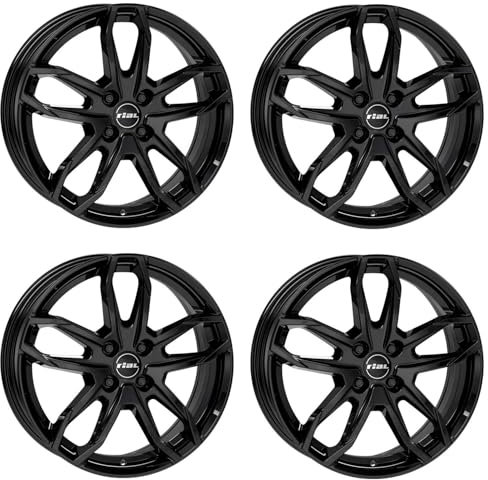 4x Rial Felgen Alufelgen Lucca 6.5Jx16 ET46 4x100 diamant-schwarz kompatibel mit OPEL Agila B