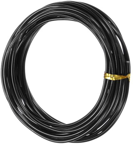 M METERXITY 2.5mm Filo di Allenamento per Bonsai, 16.4 Piedi Totali Filo di Alluminio Anodizzato per Modellare l'Albero Bonsai/Fissare i Rami/Tenere Il Tronco/Fai da Te [Nero]