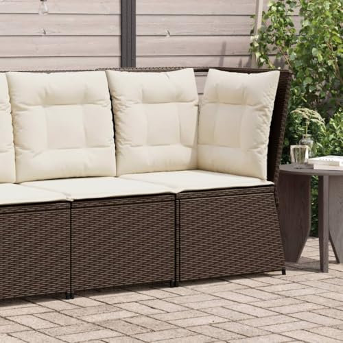 LAPOOH Garten-Ecksofa mit Kissen Braun Poly Rattan, Balkonmöbel, Gartenlounge, Gartenmöbel, Balkon Sofa, Terrassen Sofa, Terrassenmöbel - 368983
