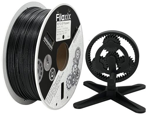 Glasfaser PETG Filament 1,75mm,Hohe Steifigkeit & Festigkeit,Ausgezeichnete Dimensionsstabilit?t,Witterungsbest?ndig & Haltbarkeit,Kompatibel mit Bambus LAB 3D-Drucker,1KG,Schwarz