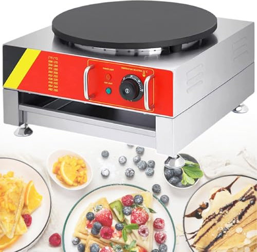 CrêPièRe éLectrique Commerciale, 110 V 220 V, Machine à CrêPes 16, PoêLe à CrêPes éLectrique, Plaque Chauffante Simple, TempéRature RéGlable 50-300 ℃ (122-572 ℉),110V