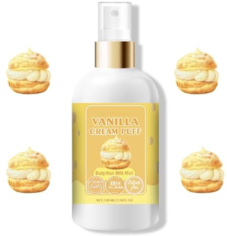 AMHSNIJI Niebla Corporal con Crema de Vainilla, Niebla de Leche Dulce, Niebla para el Cabello y el Cuerpo para Hombres y Mujeres