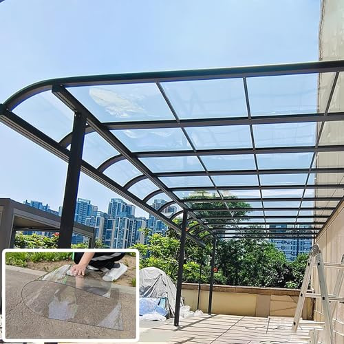 Sólido Láminas De Plástico De Policarbonato,Transparente Láminas De Plástico De Policarbonato,Planchas Revestimiento De Repuesto for Invernadero,para Invernaderos,Cocheras,Exteriores(Clear,5.1x13.1ft/