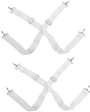Vaguelly Verstellbarer Weißer Nylon Bassdrum Doppelschultergurt 2 Stück mit Bequemem und Sicherem Halt für Marschtrommel Musiker