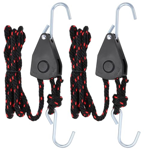 PATIKIL 2 Stück Kajakseil-Zurrgurte, 3/8 x 8 ft Schwerlast-Kajakseil Bug- und Heck-Zurrgurte Einstellbare Seil-Aufhänger Ratschen-Kajak-Transportzubehör