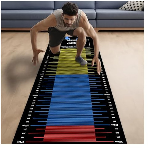 Messmatte für lange Sprünge – tragbare 3 mm dicke Gummi-Bodenmatte für Fitnesstraining und Springseil-Pad