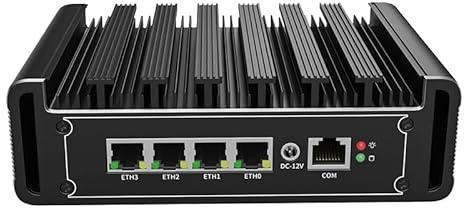 UDPTCP Mini PC I3-1115G4 Fanless with 4 x i226 2.5G LAN, DDR4 1M.2, 4 USB3.0 Ports, SIM Card Slot, Dual Band WiFi Compatible Mini Laptop for Business