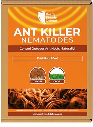 Ant Killer Nematodes 20 m² (10 million) – Natural Beneficial Nematodes for Outdoor Ant Control, Treats up to 20m² of Lawn or Patio, Easy to Apply with Watering Can, Safe for Pets, Children and Garden