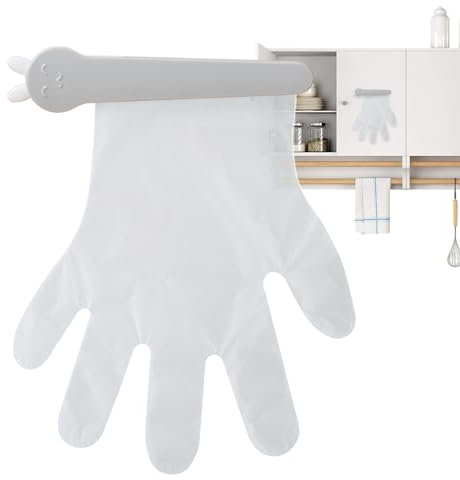 Glove Holder Wall Mount, Glove Box Organizer, Clip Design Adhesive Storage Rack, Ideal for Garage, Workplace, Restaurant, Food Service Area, Medical or Cleaning Stations