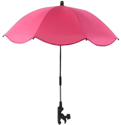 Sharplace Clip on Umbrella, Plant Shade,Waterproof Compact,Modern Parasol,Beach Chair Umbrella for Traveling,Camping,Outdoor Activities, Red
