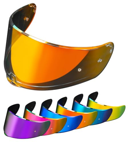 PSLER Helm Visier für LS2 FF801 FF397 VECTOR FT2 - Verspiegelt Helmvisier für Sedici Strada 2 Strada 3,Getöntes Visier Motorradhelm Zubehör Ersatz(Transparent Rot)