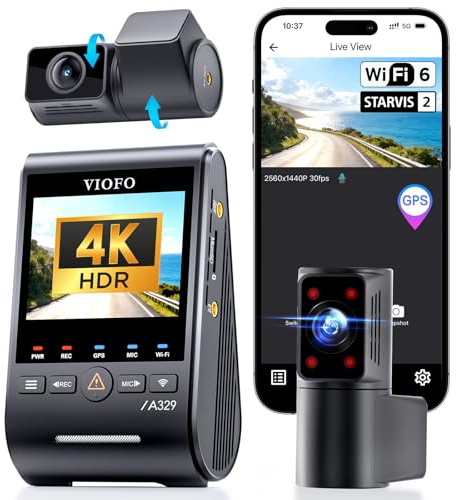 VIOFO A329S 3CH Dashcam, 4K+2K+2K, Innenkamera, Wi-Fi 6, GPS, Parkmodus | Triple 4K+2K+2K 3-Kanal, 210° Fisheye-Innenkamera, Wi-Fi 6 & intelligenter Parkmodus, bis 4TB SSD