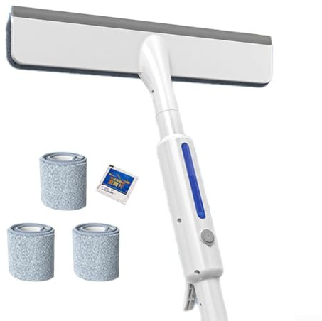 Hasaller Raclette de pulvérisation double face professionnelle avec manche extensible pour nettoyage de fenêtres intérieur et extérieur