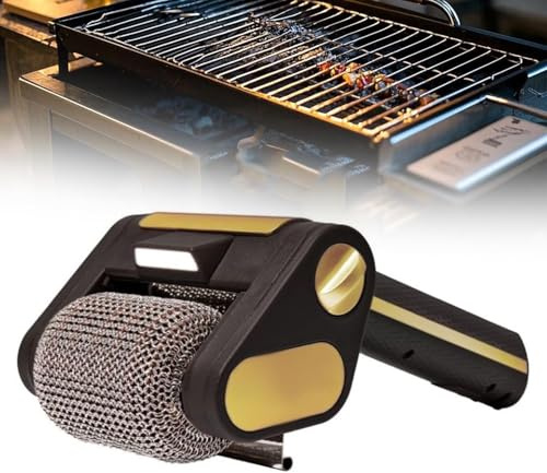 Brosse électrique sans fil pour barbecue – 350 tr/min, sans poils avec lumières LED intégrées, en acier inoxydable 304, rechargeable pour barbecue extérieur et cuisine