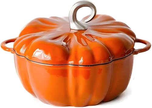 Forno olandese in ghisa con coperchio – Casseruola smaltata antiaderente per cottura lenta, fuoco aperto e piano cottura da campeggio