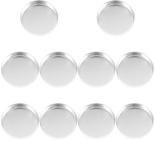 Uonlytech Plateau de Fards à Paupières Vide Aluminium 10 Pièces pour Maquillage DIY Plateaux Ronds 20 MM, Outil de Pressage et Rangement Pratique pour Maquillage Yeux