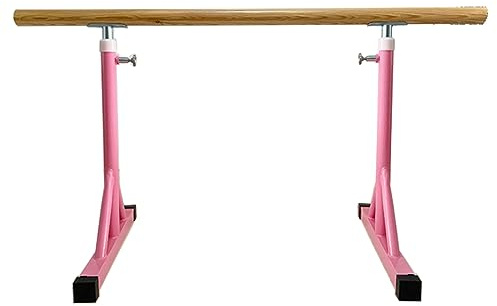 Ballettstange, verstellbare Ballettstange, robuste, freistehende Tanzstange für Erwachsene und Kinder, tragbare 1 m Lange Dehnungsstange für Heimübungen und Tanztraining (Pink)