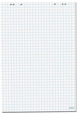 Herlitz 10834141 Flipchartblock, 68x99cm (kariert/gelocht), 25 Blöcke (20 Blatt je Block)