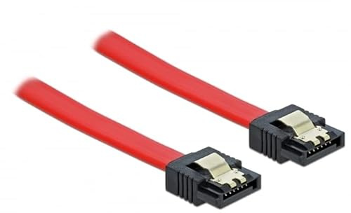 2x DELOCK Kabel SATA III 100cm rot ge/ge Metall