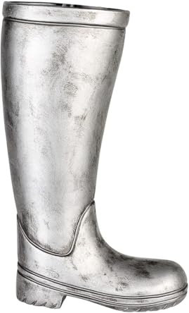 Casablanca Deko Schirmständer aus Keramik mit Wasserauffangschale - Regenschirmständer Farbe: Silber - Höhe 45 cm