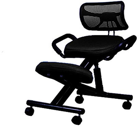 XNADESK Ergonomische Kniestuhl, Dick Sitzkissen Pad Mit Orthopädischem Rückensitz Manuell Stellen Sie Rolling Adjustable Hocker Für Eine Bessere Körperhaltung.-schwarz Net Screen