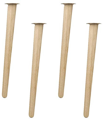 4 Stück Massivholz Konisch Ersatz Möbelfüße Möbelbeine,Schräge Holz Tischbeine,Eiche für Stühle,für Sofa,Bett,Schrank,Couch,Stuhl,mit Montageplatten und Schrauben,Holzfarbe(55cm(21.7in))