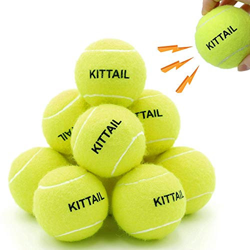 KITTAIL 12 Pcs Squeaky Tennis Balls for Dogs - 2.58 Interactive Doggy Toys - Mini Safe, Durable for Small Medium Large Dogs Training Playing, with 1 Reusable Carry Bag