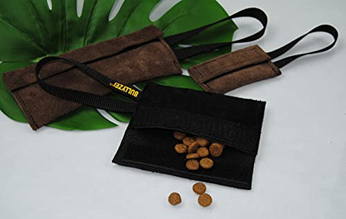 BULLYZEI Futterdummy befüllbar, Leder 25 x 8 cm Futterbeutel Suchhund